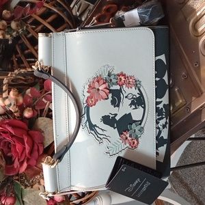 Loungefly Disney's Alice in Wonderland Floral Silhouette Portrait Cream Bag, NWT